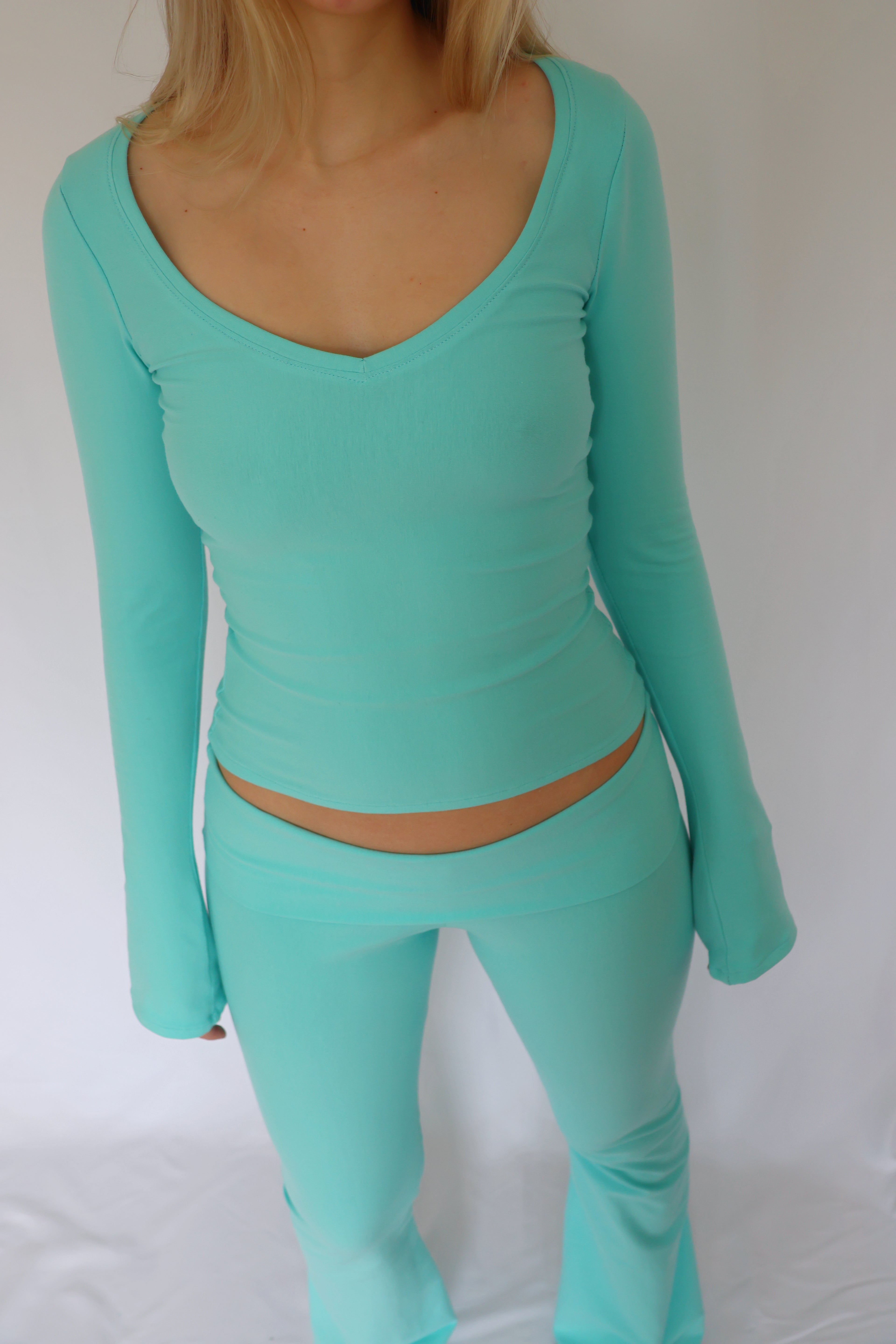 V-neck shirt - Turquoise